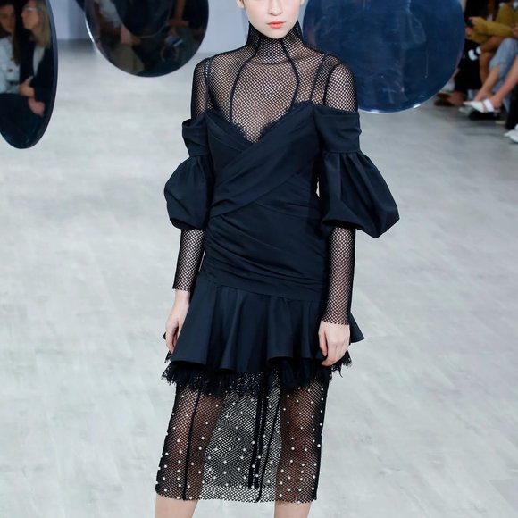 ACLER Monroe Nude Mesh Dress with Pearls on the Bottom. AU 12/ US 8 - Picture 5 of 5